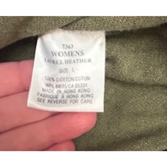 Woolrich Laurel Green 100% Cotton Turtleneck Womens Lightweight Sweater Size L - Picture 6 of 7